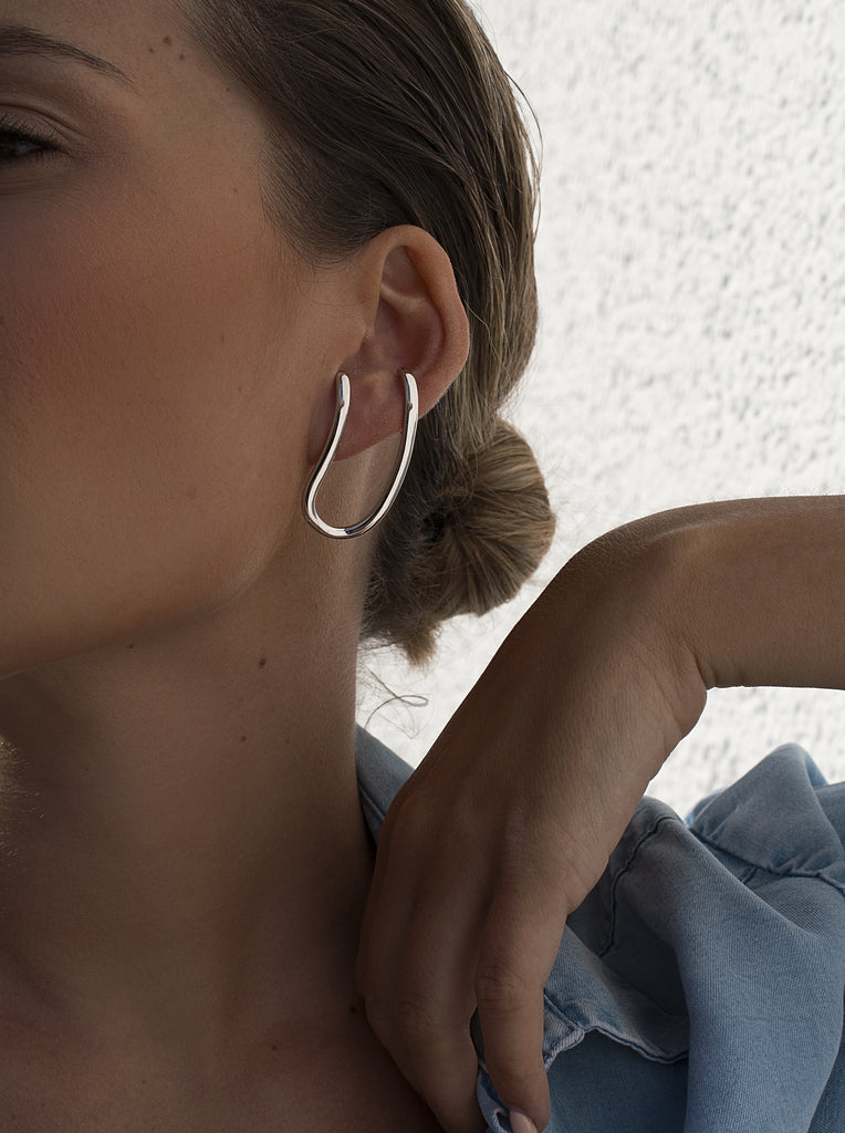 Pendientes originales plata diseño aro tragus