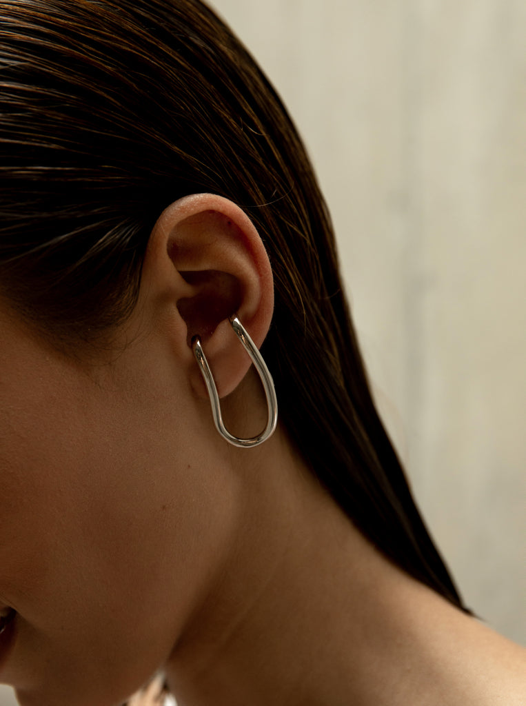 Pendientes originales plata diseño aro tragus