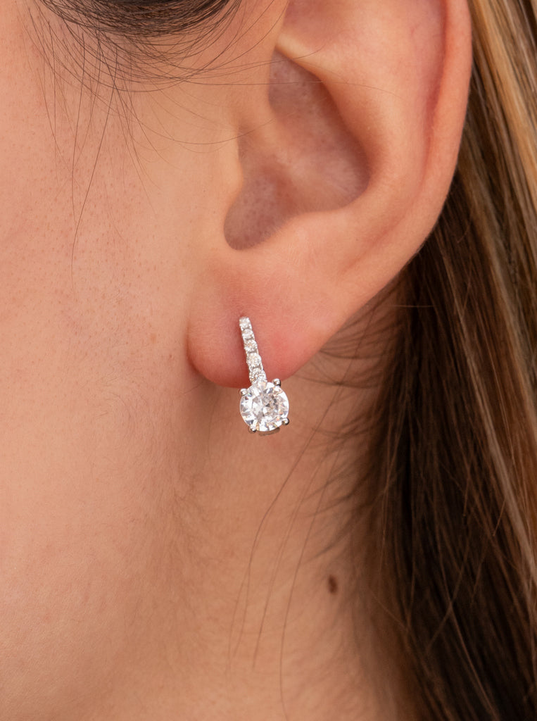 Boucles d'oreilles petits fermeture catalan avec zirconsLINEARGENT