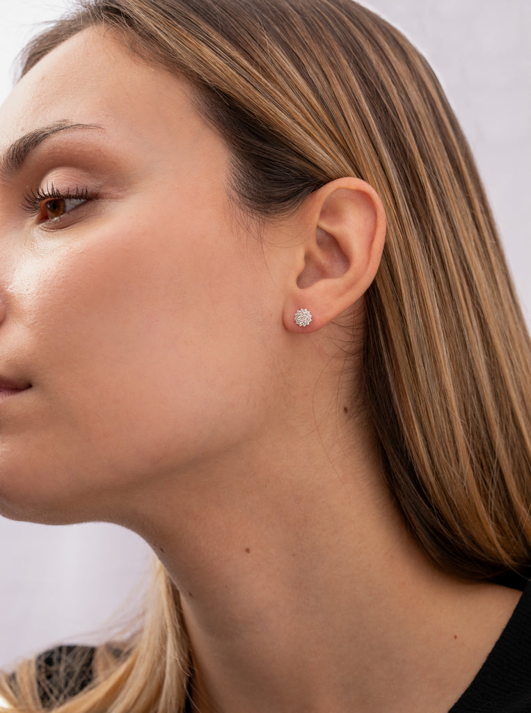 Boucles d'oreilles petits avec zircons inspiration LINEARGENT