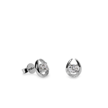 Pendientes pequeños de plata con circonita central y mini circonitas