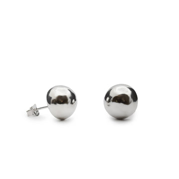 Pendientes pequeños de plata lisa en forma medio circulo