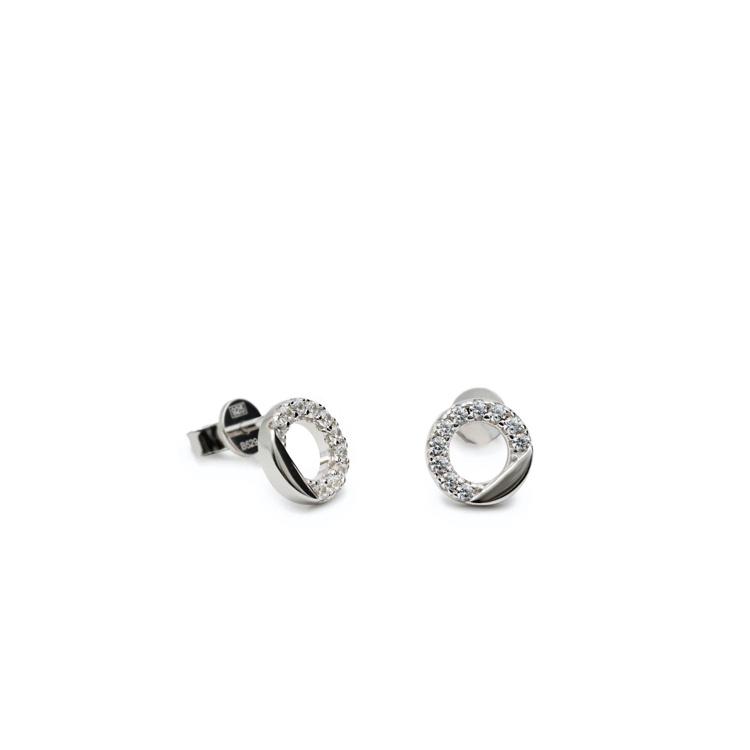 Pendientes pequeños forma donut con circonitas