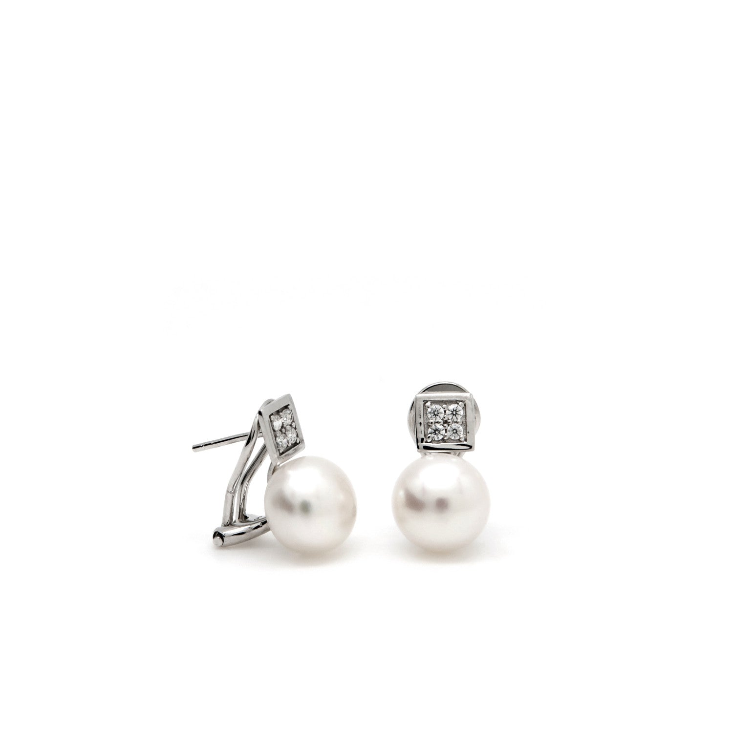 boucles d'oreilles perles design square at la LINEARGENT