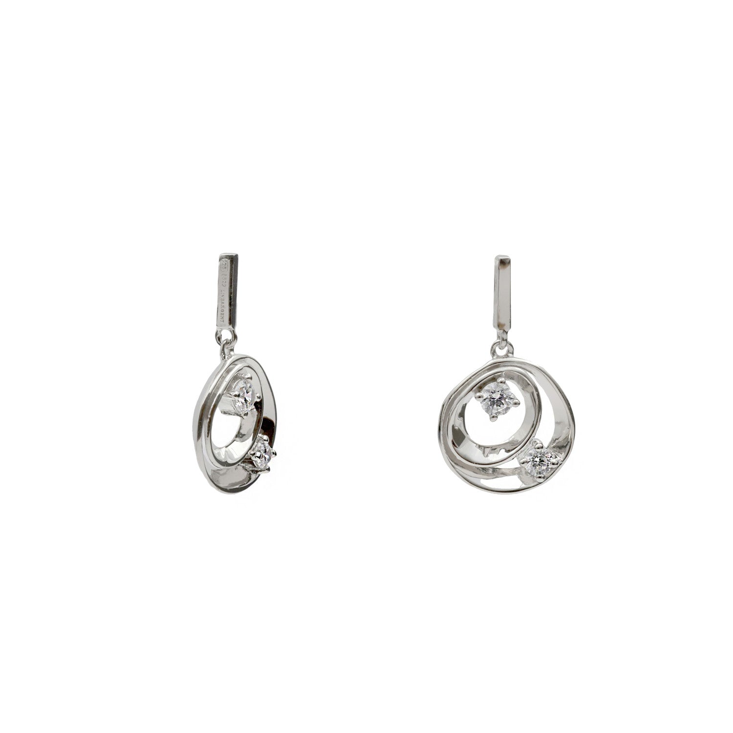 Boucles d'oreilles argent originaux avec design LINEARGENT