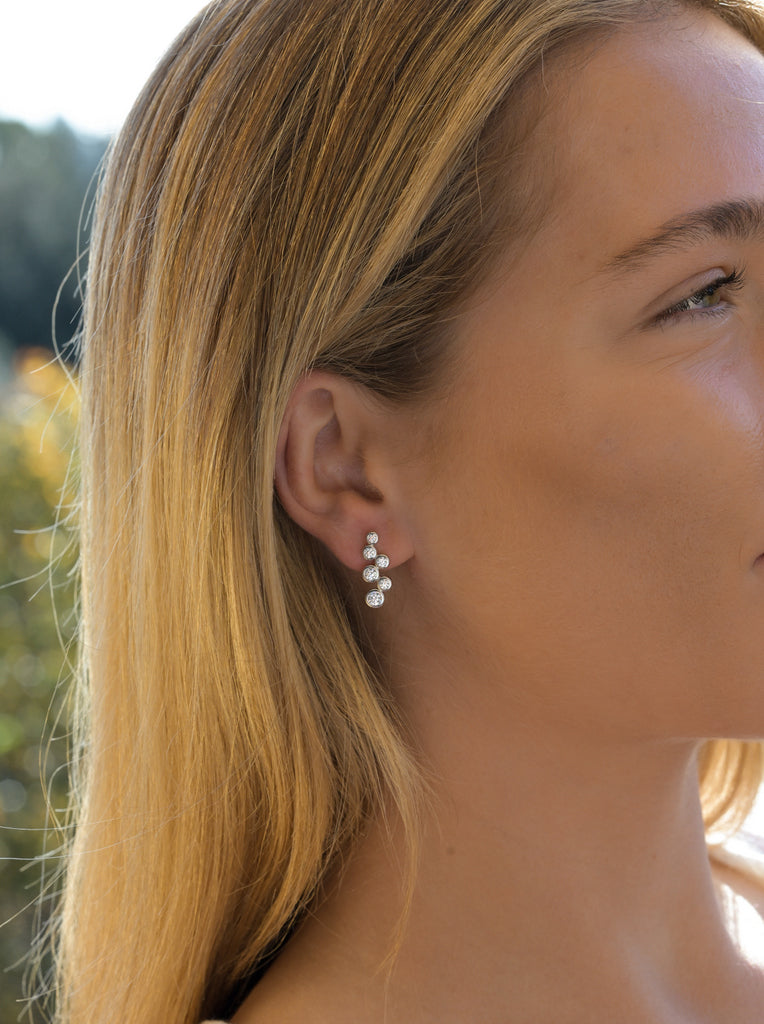 earrings bubble type with zirconias