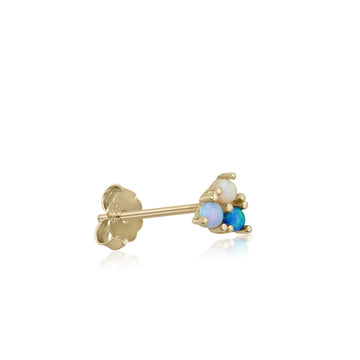 Piercing de plata baño dorado diseño triple ópalo