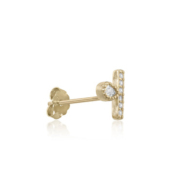 Piercing de plata baño dorado estilo minimalista con circonitas
