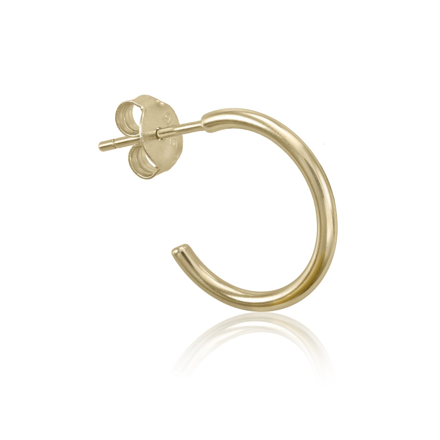 Piercing de plata diseño aro pequeño en dorado-LINEARGENT