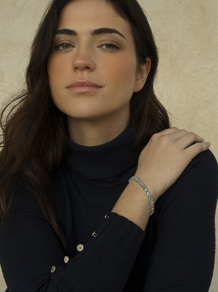 bracelet bracelet with stones rectangular in  bluetones