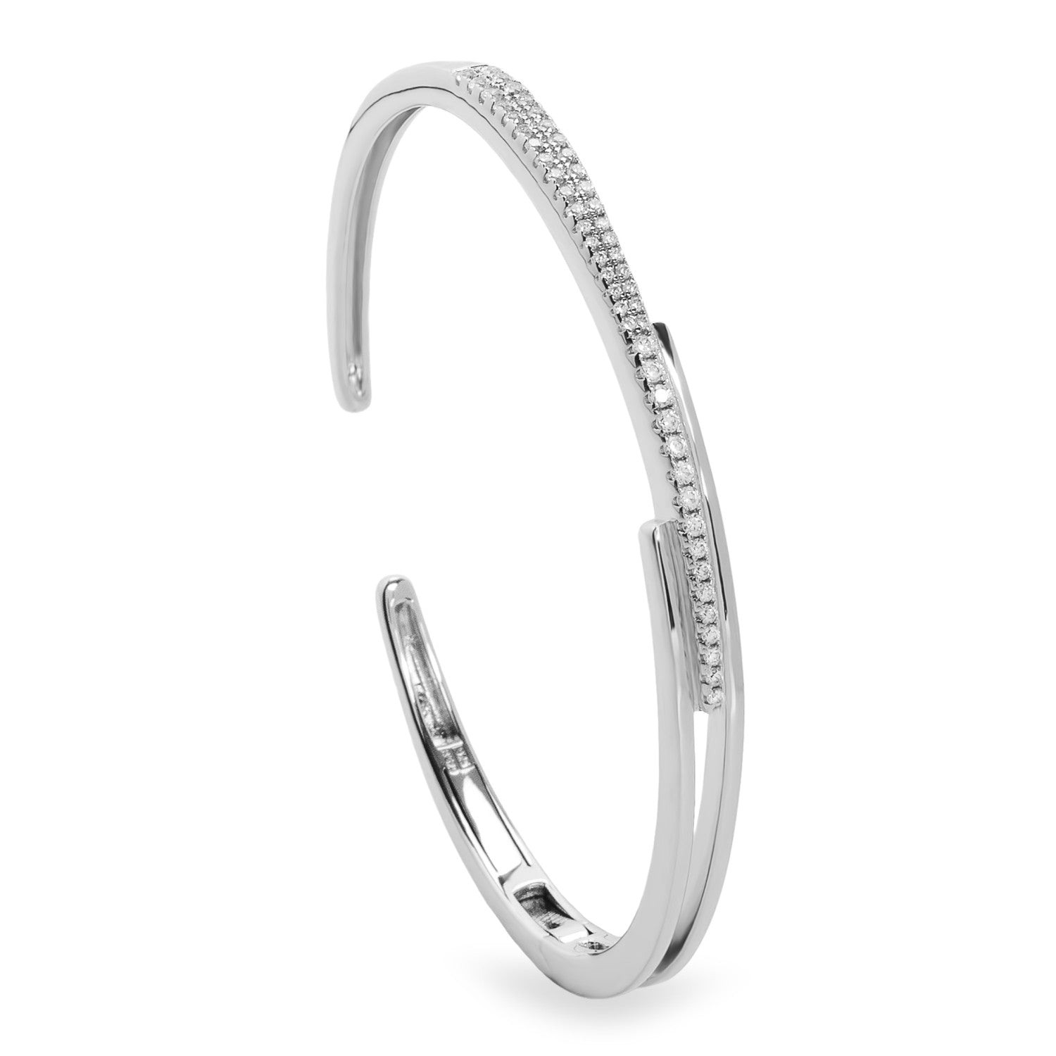 Pulsera de plata esclava fina con circonitas