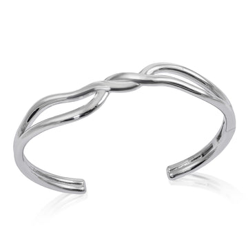 Pulsera esclava de plata diseño entrelazado irregular