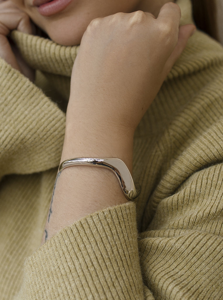 bracelet wavy silver bracelet