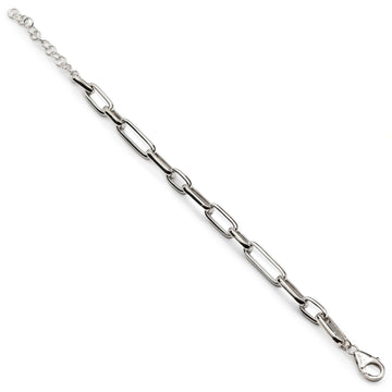Pulsera eslabones de plata con diseño rectangular