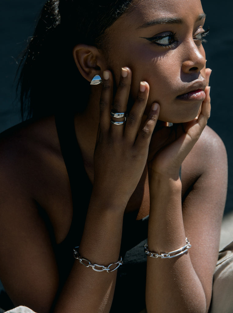 Pulsera eslabones plata diferentes tamaños-LINEARGENT