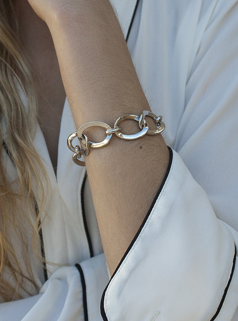 bracelet maillons argent design robuste et LINEARGENT