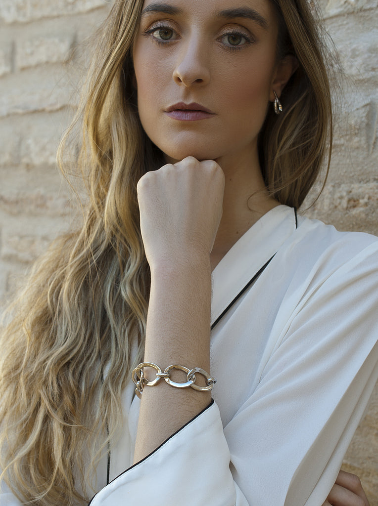 bracelet maillons argent design robuste et LINEARGENT