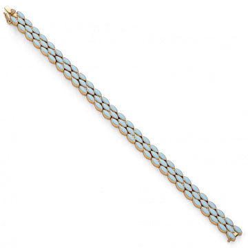 Pulsera esmalte en plata rosa diseño ovalos turquesa