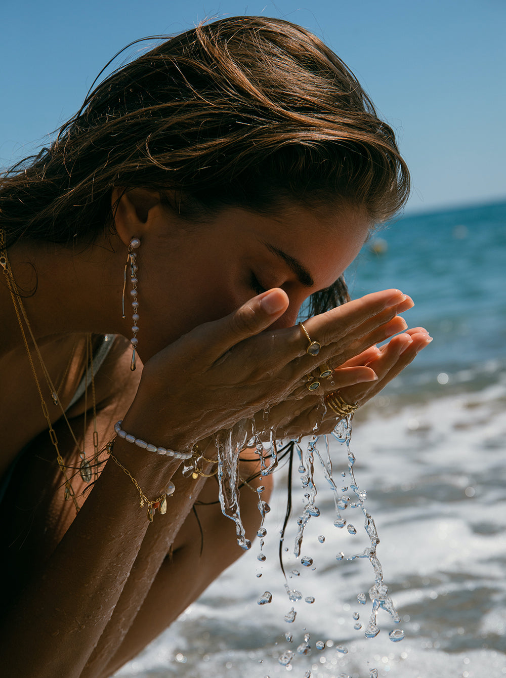 Pulseras con colgantes de plata con motivo marino rose quartz y coral