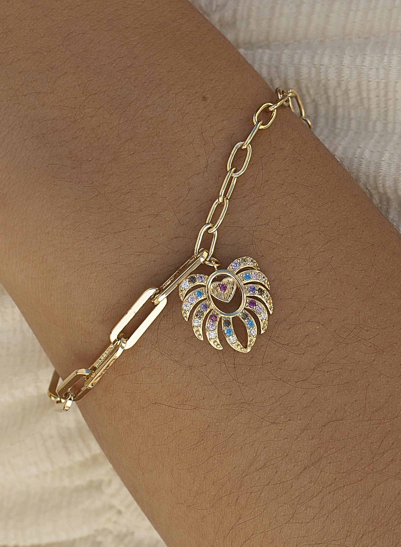 Pulseras con colgantes de plata diseño de hoja-LINEARGENT