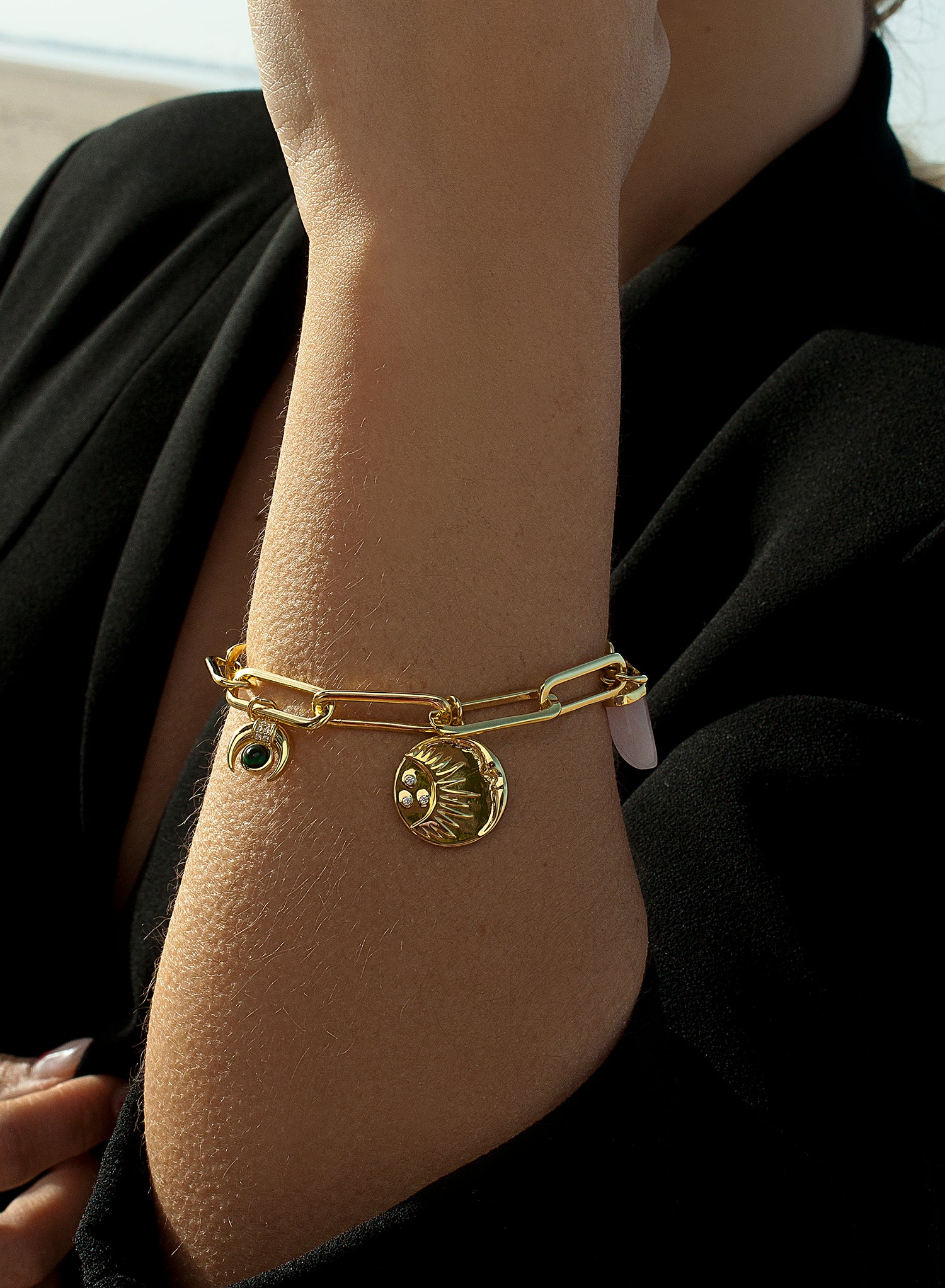 Pulseras con colgantes de plata diseño medalla-LINEARGENT