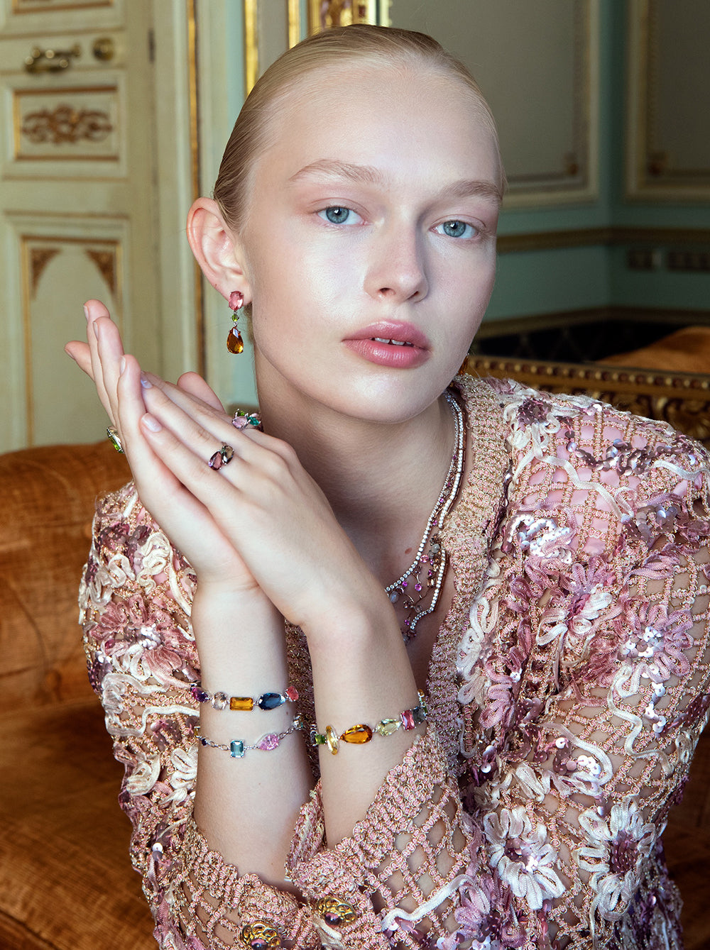 bracelets with stones de colours brilliant multi size