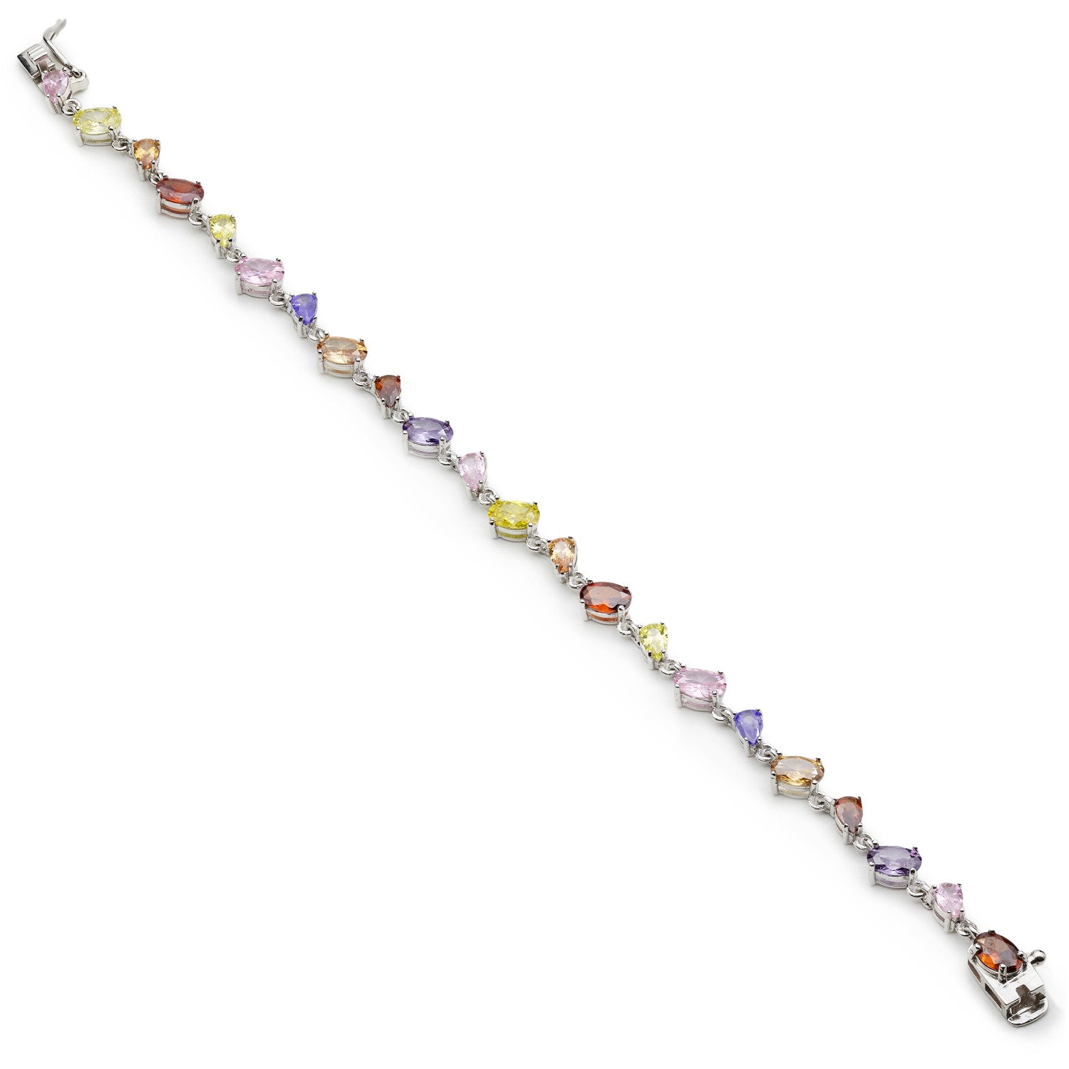 Pulseras con piedras de colores talla oval tonos cálidos-LINEARGENT