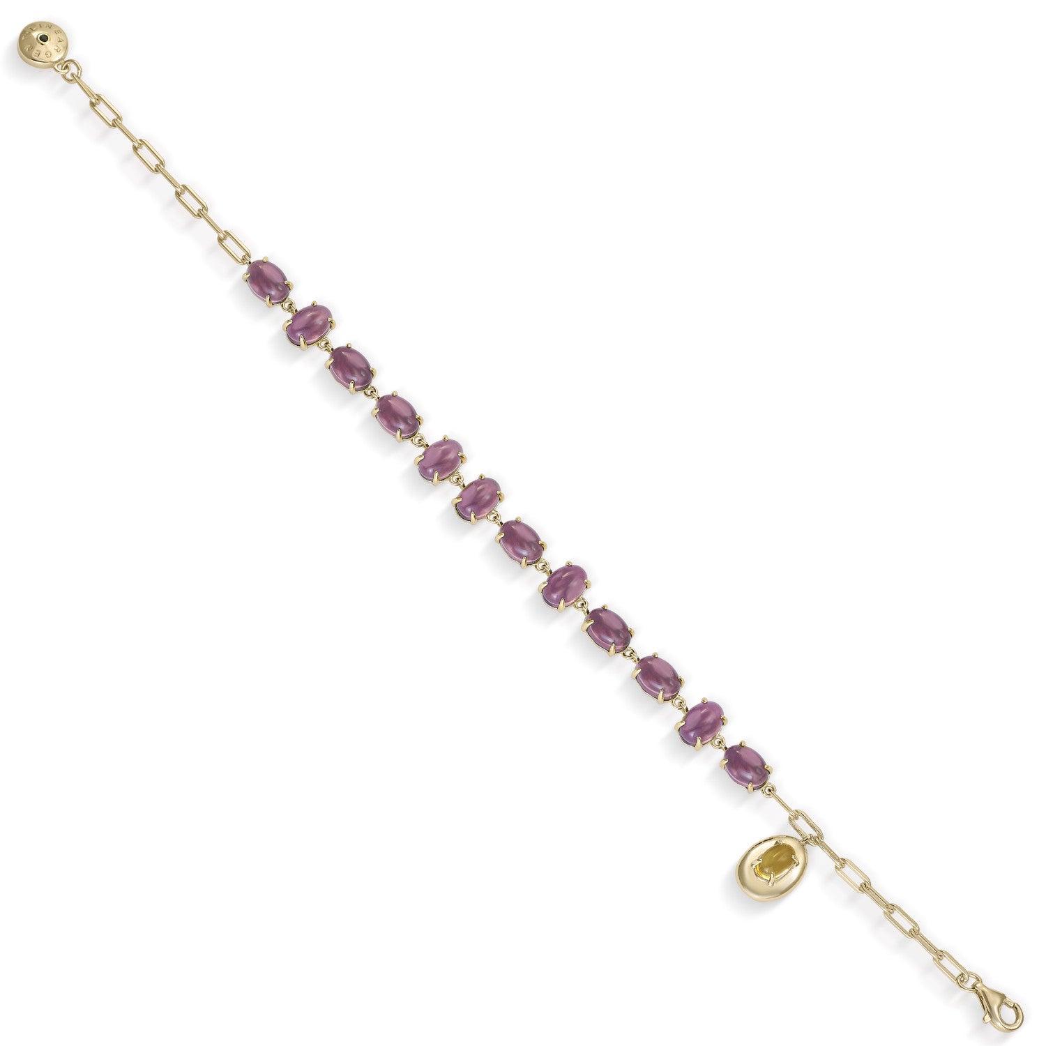 Pulseras con piedras de plata de circonitas amatista y andratita-LINEARGENT