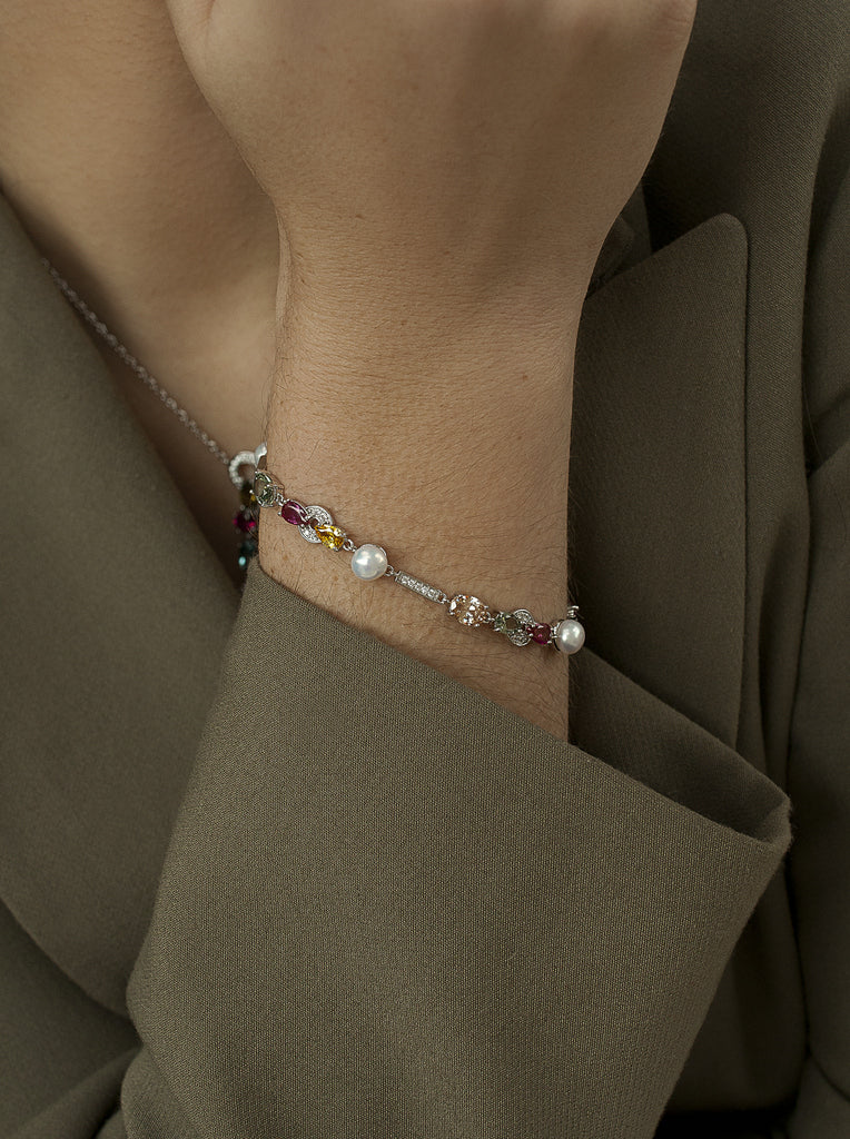 Pulseras con piedras multicolores estilo elegante