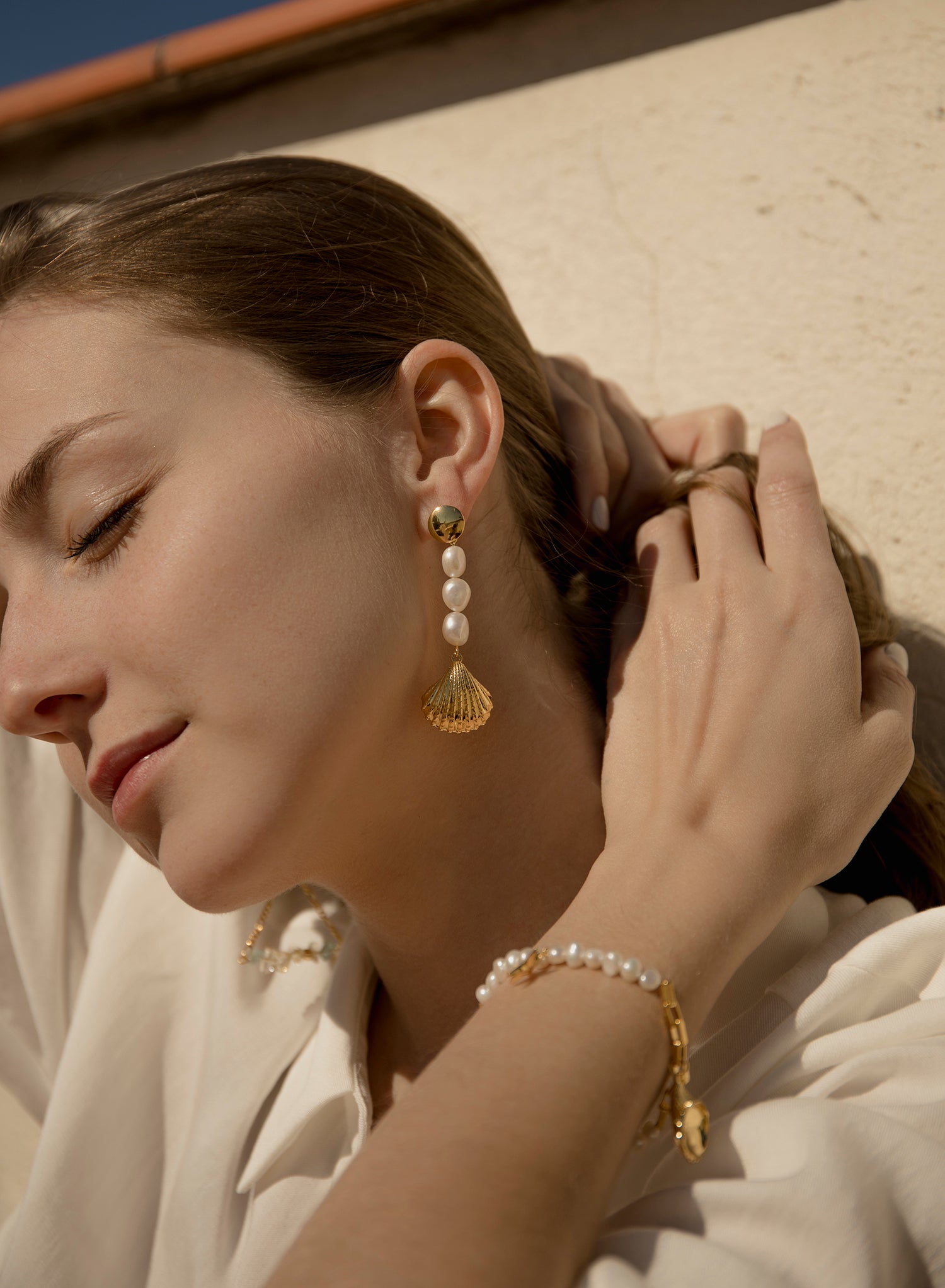 bracelets de perles en or design breloques en de  et étoile de