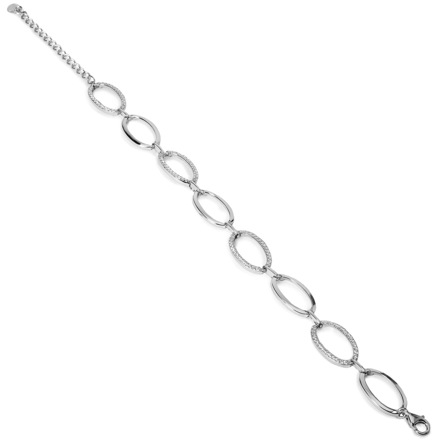 Pulseras de plata con eslabones grandes con circonitas