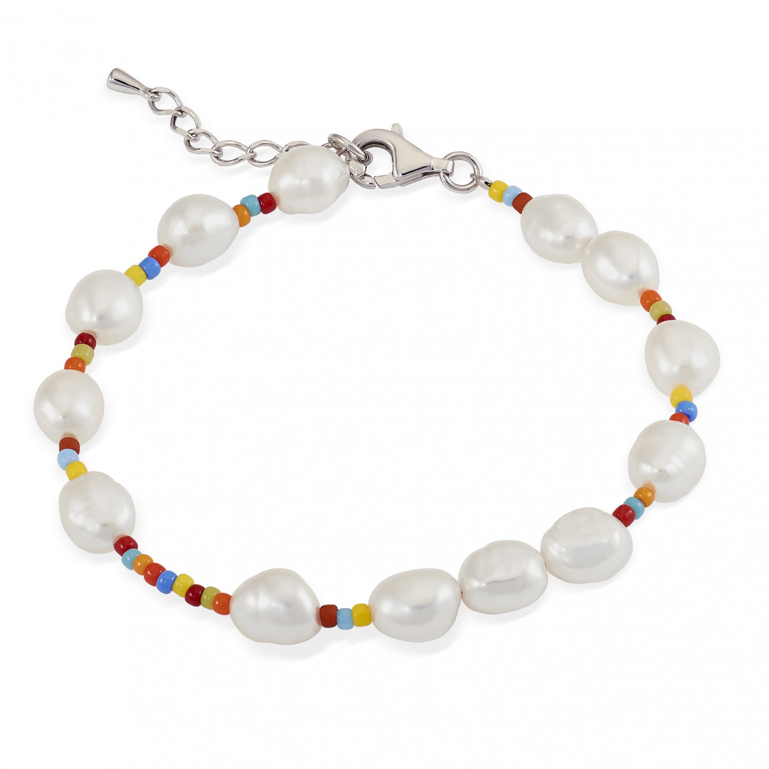 Pulseras de plata diseño multicolor con perla-LINEARGENT