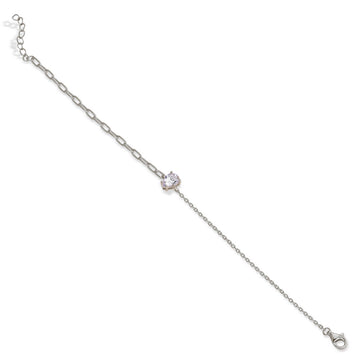 Pulseras finas de plata diseño lágrima y cadena diseño paperclip