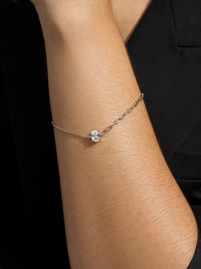 Pulseras finas de plata diseño oval-LINEARGENT