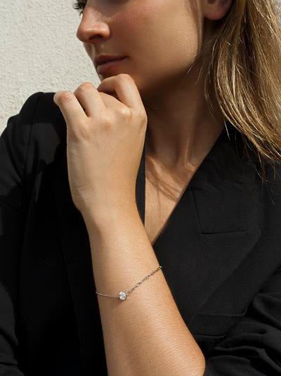 bracelets fines de argent design ovale