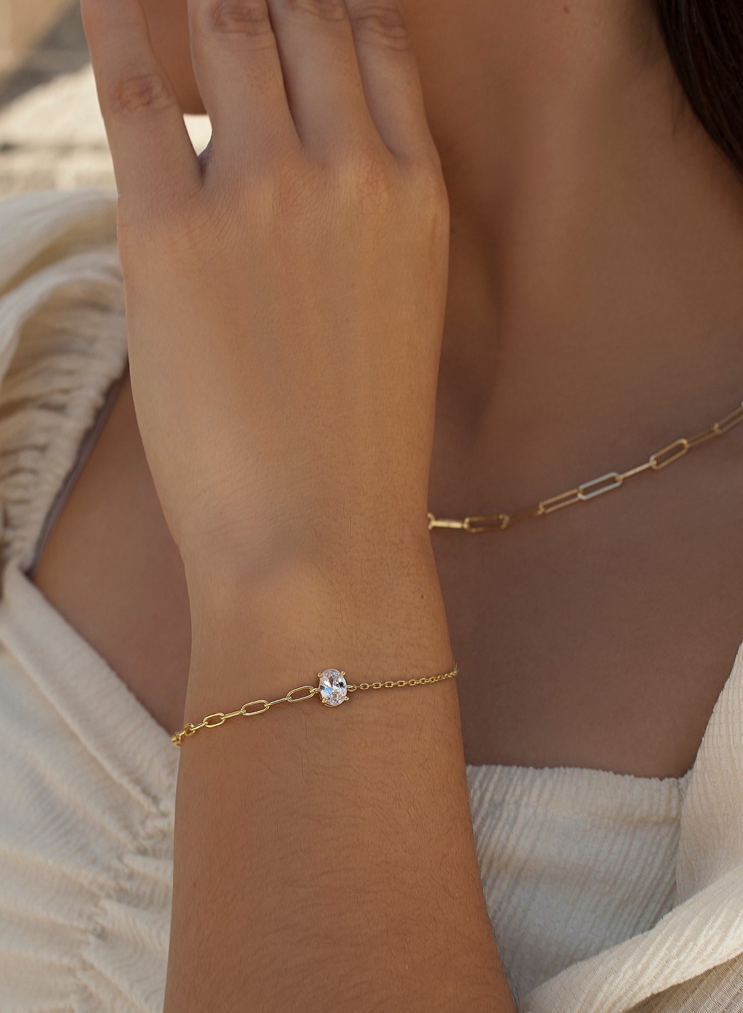 bracelets fines argent de design ovale