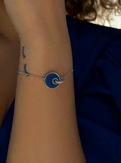 bracelets fines en lapis-lazuli et zircon