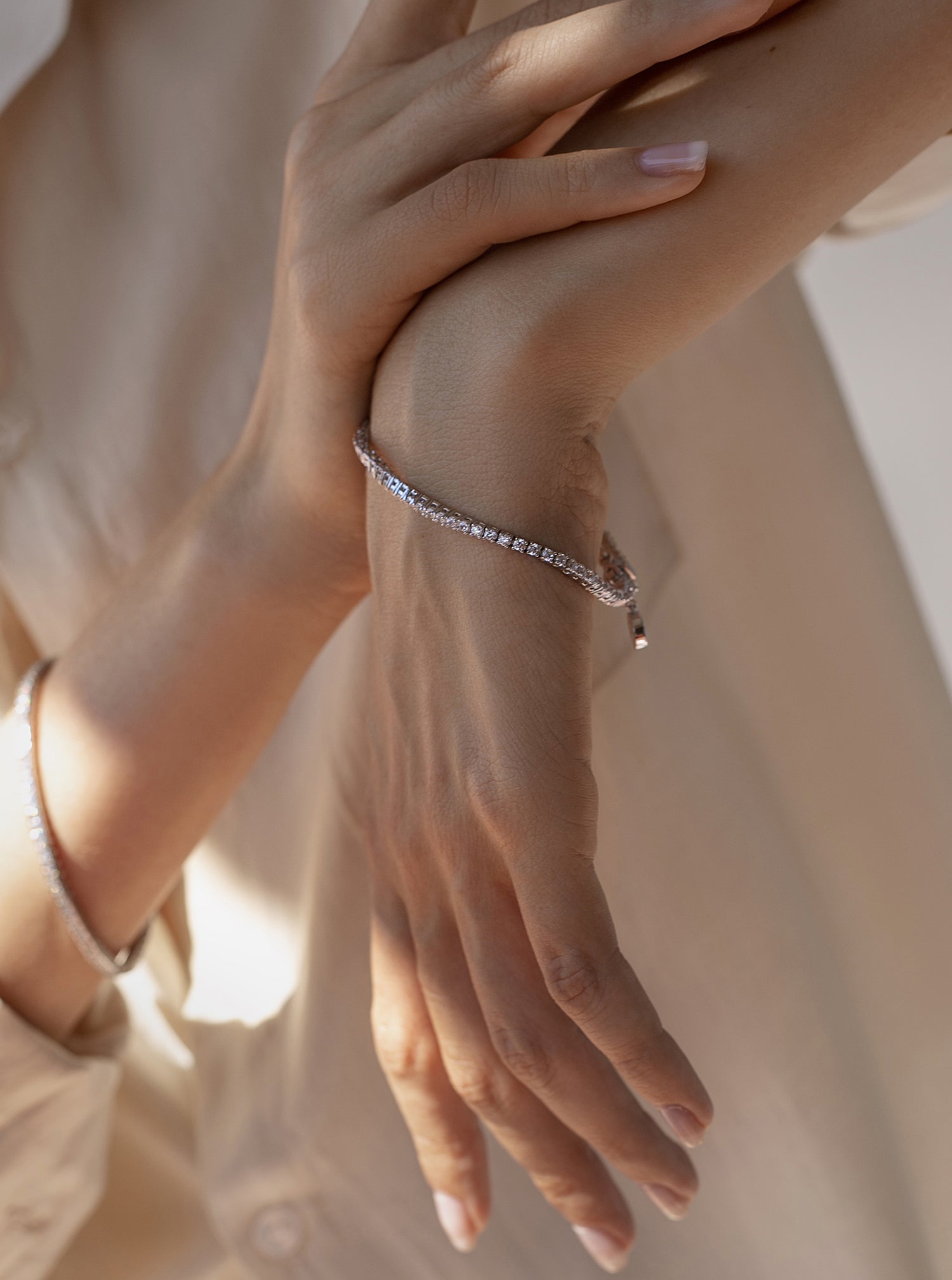 bracelets riviere de argent design zircons LINEARGENT