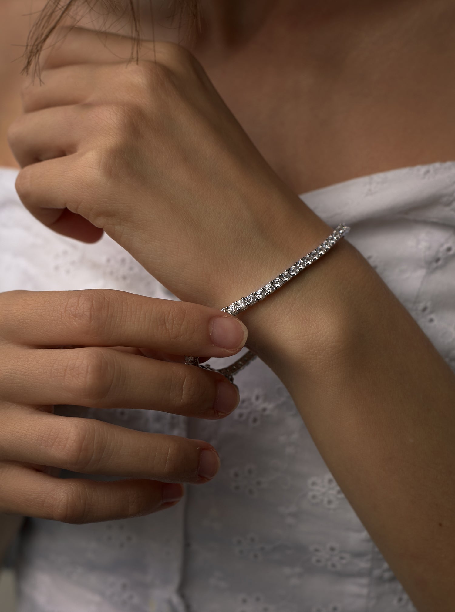 bracelets riviere de argent design zircons LINEARGENT