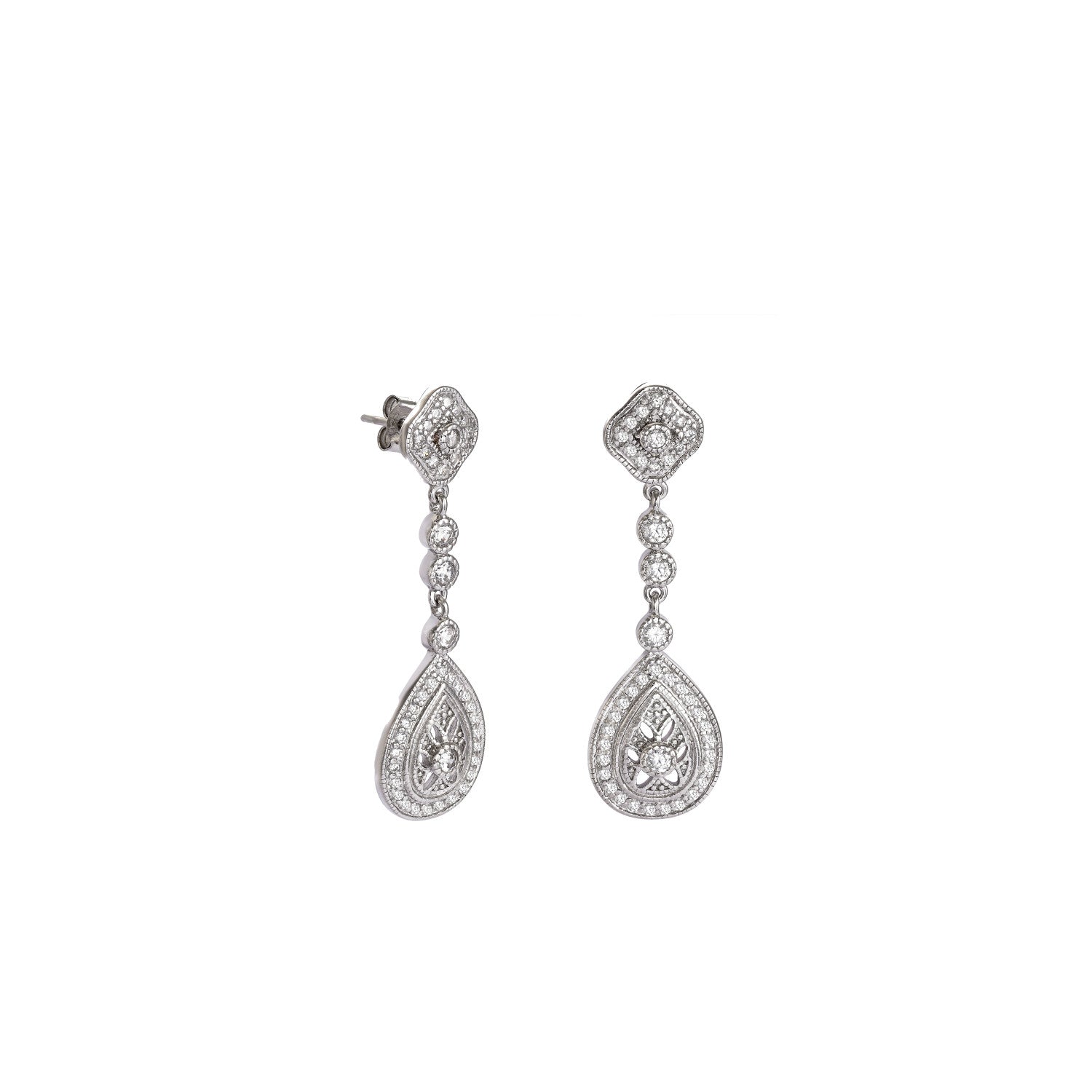 Earrings bridal swarovski drop earrings with zirconia design