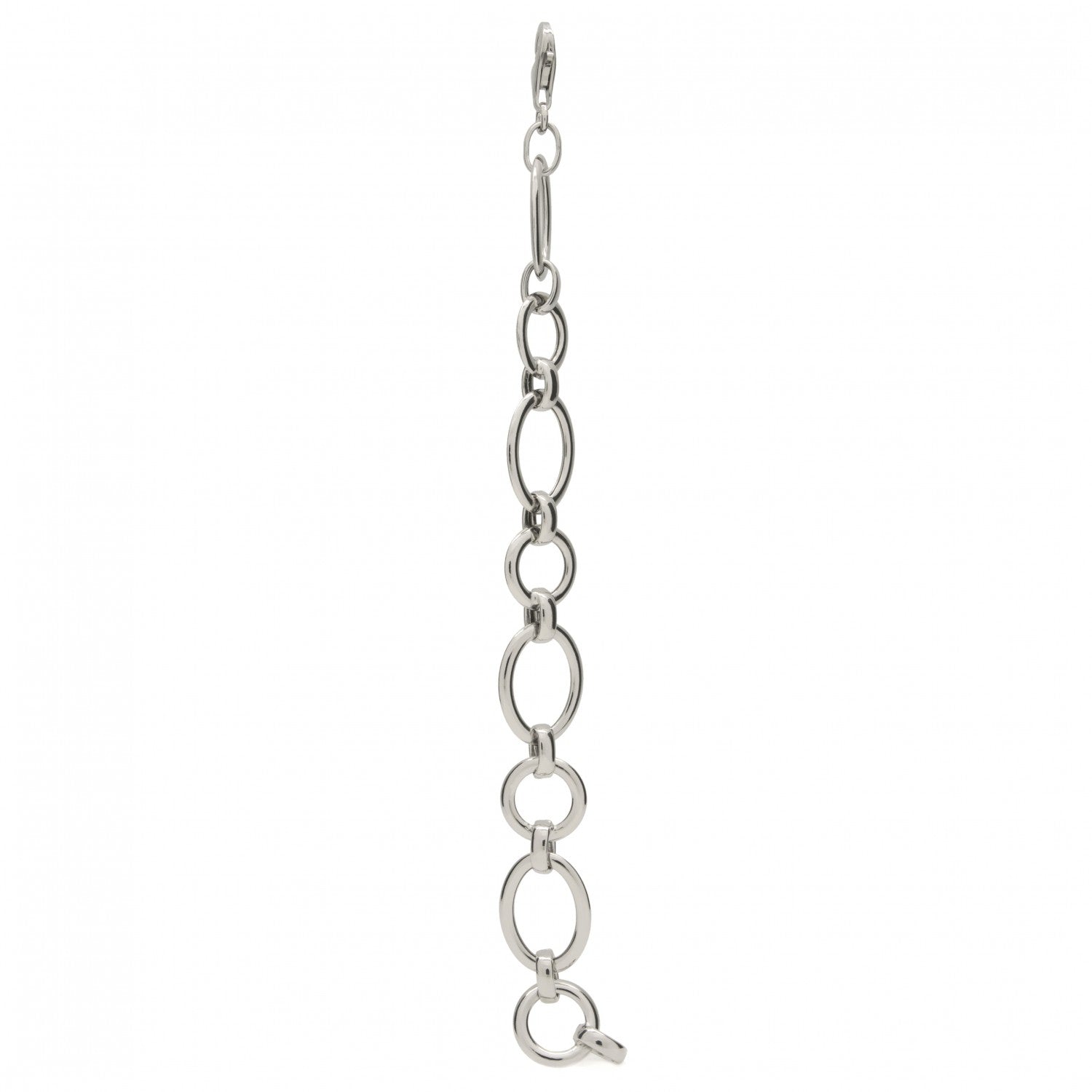 Silver link bracelet with oval design two sizes