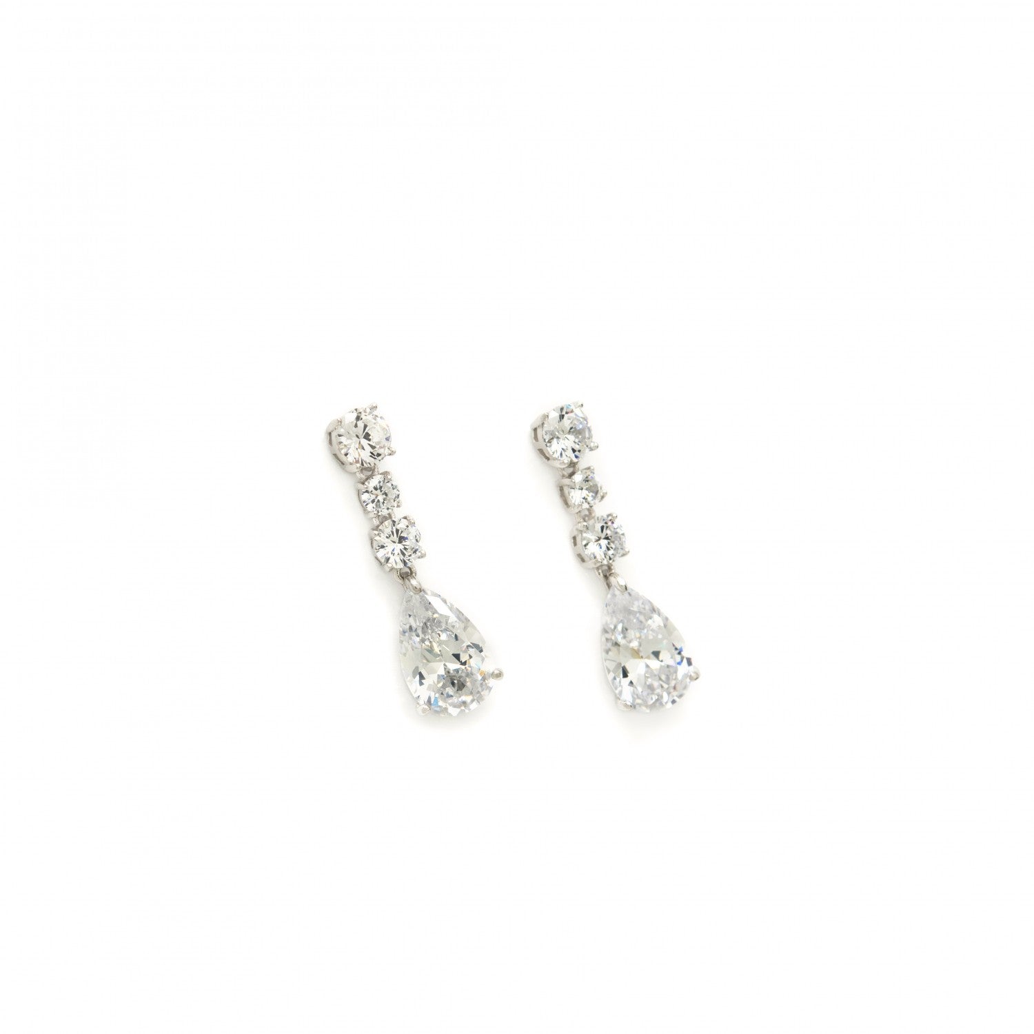 Festive and elegant small silver wedding earrings