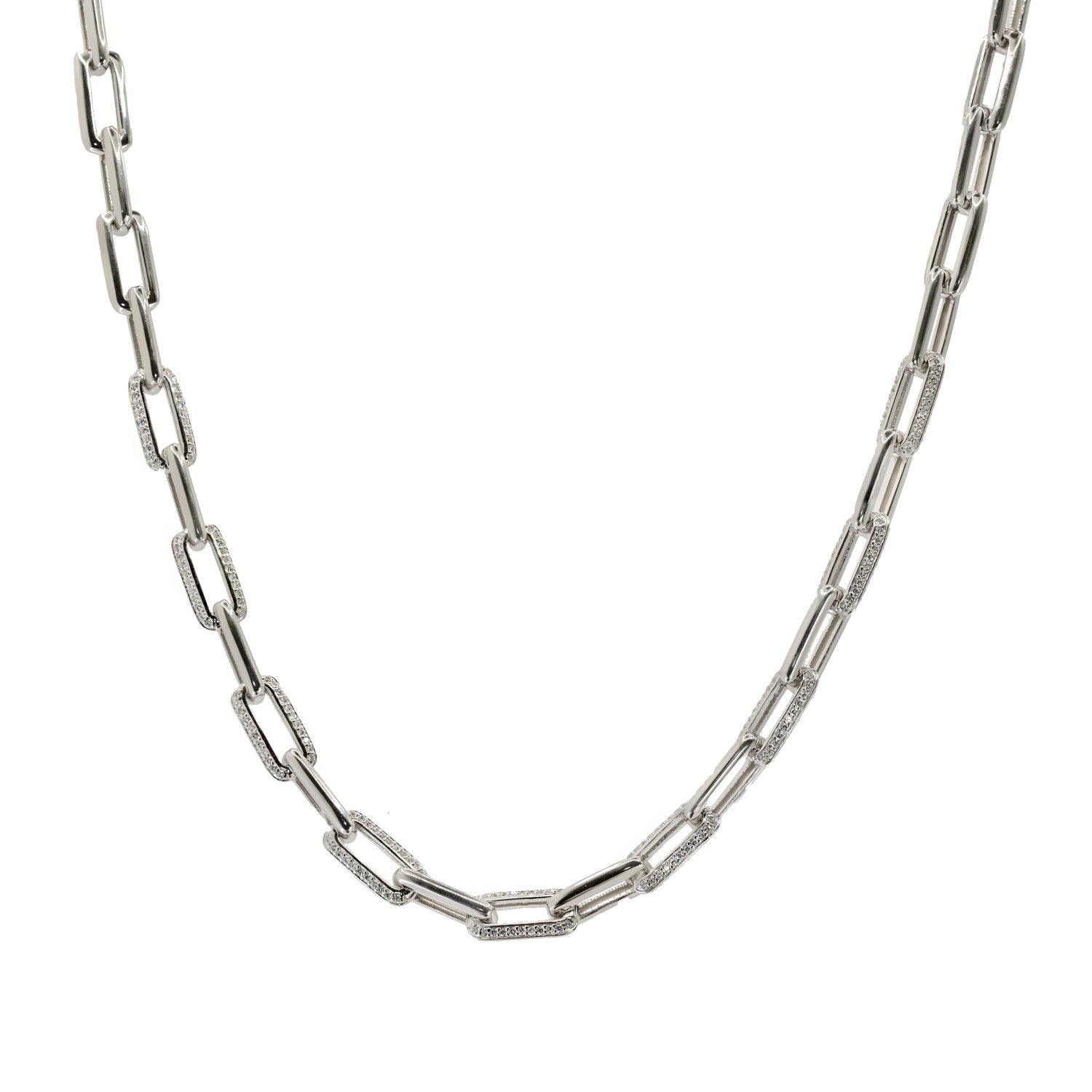 Collar cadena diseño peper clip con circonitas