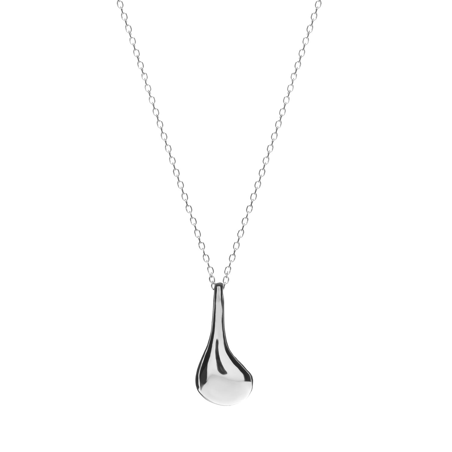 Original silver necklaces with drop-shaped design