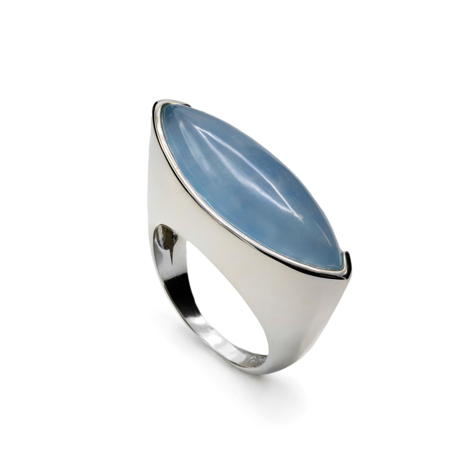 Silver aventurine rings with blue aventurine stones