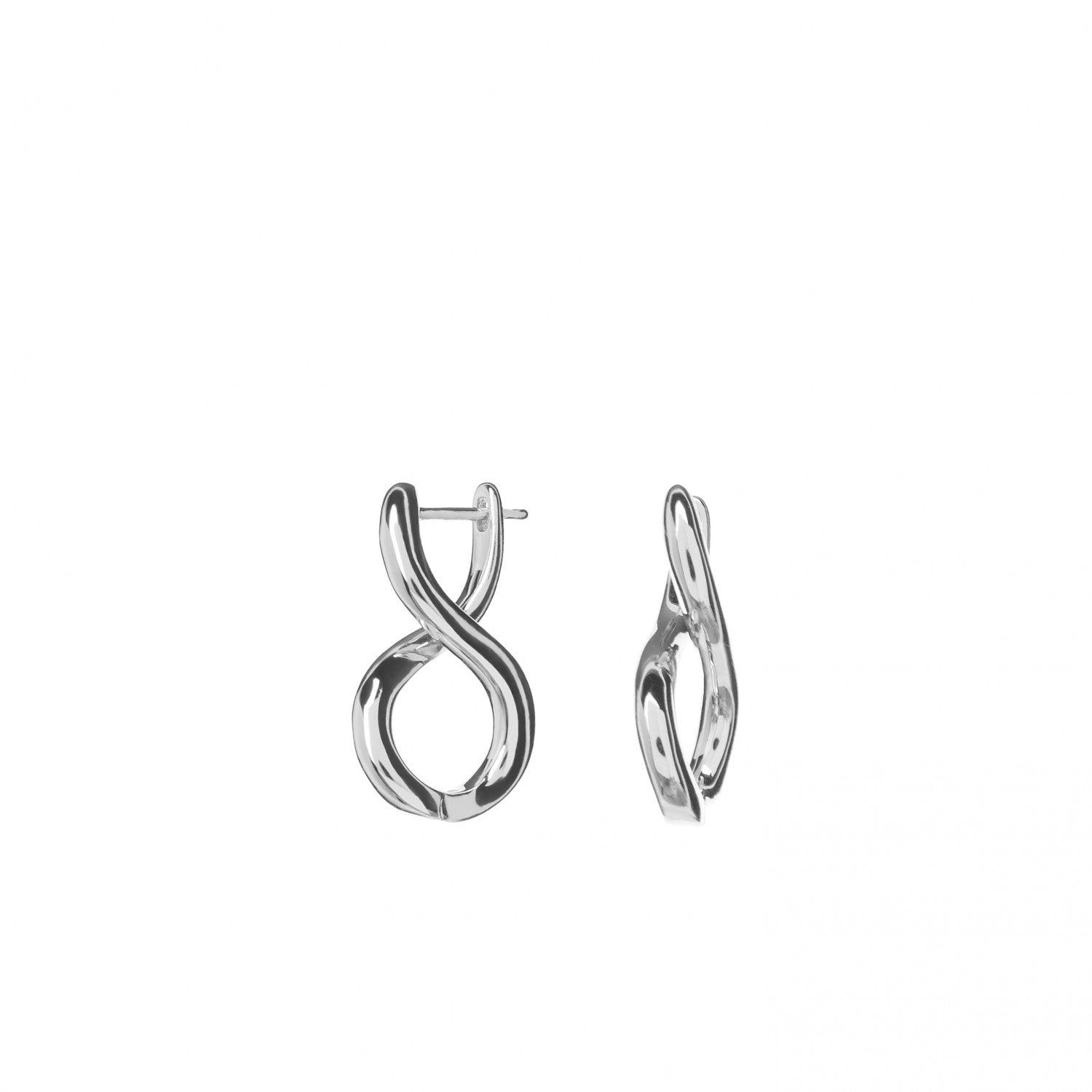 Original plain silver earrings with crossed design