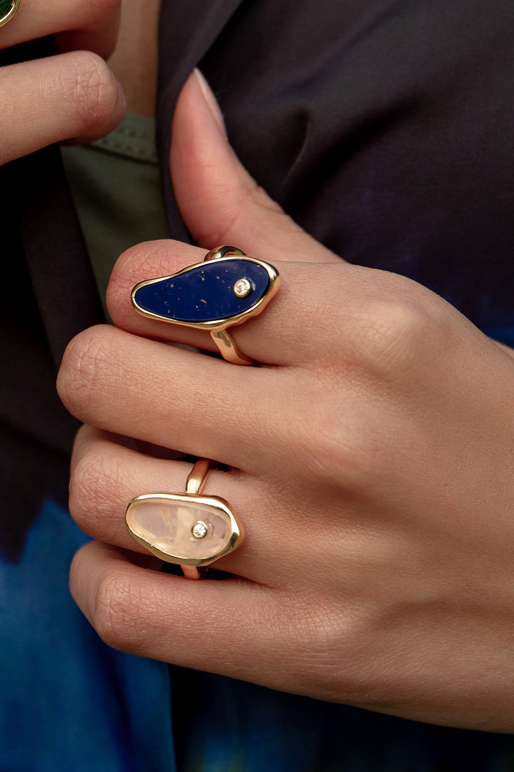 Ring - Rings with natural stones of irregular design