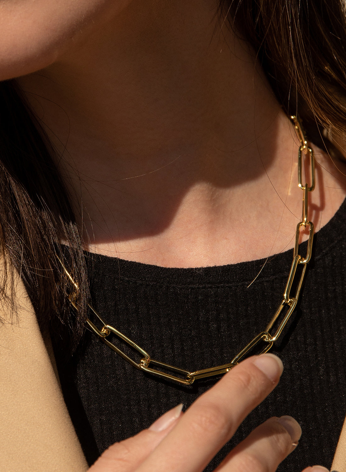 Collar · Collar cadena diseño de eslabones dorados