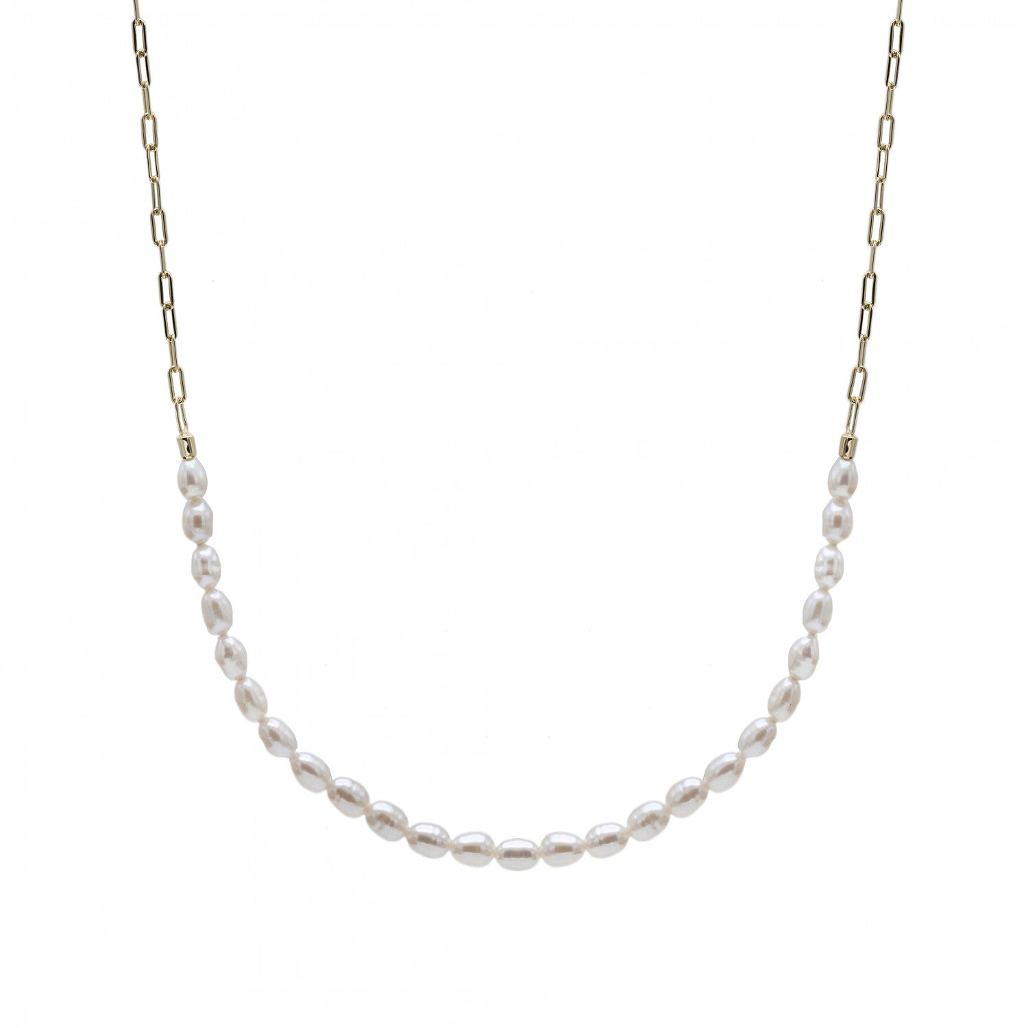 Colgante perlas diseño combinado de cadena paper clip
