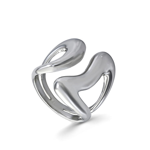 Anillo · Anillos de diseño de plata contorno curvilíneo